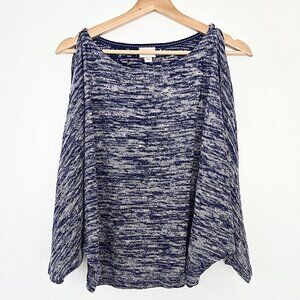 Anthropologie 9-H15 STCL Blue Cold-Shoulder Scoop Knit Top in Medium